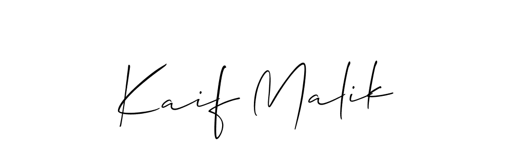 It looks lik you need a new signature style for name Kaif Malik. Design unique handwritten (Allison_Script) signature with our free signature maker in just a few clicks. Kaif Malik signature style 2 images and pictures png
