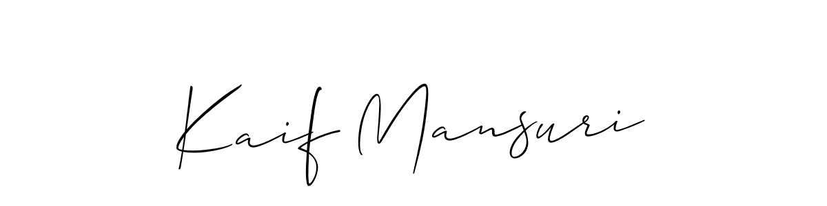 How to make Kaif Mansuri name signature. Use Allison_Script style for creating short signs online. This is the latest handwritten sign. Kaif Mansuri signature style 2 images and pictures png