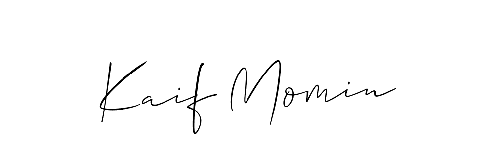 How to make Kaif Momin signature? Allison_Script is a professional autograph style. Create handwritten signature for Kaif Momin name. Kaif Momin signature style 2 images and pictures png