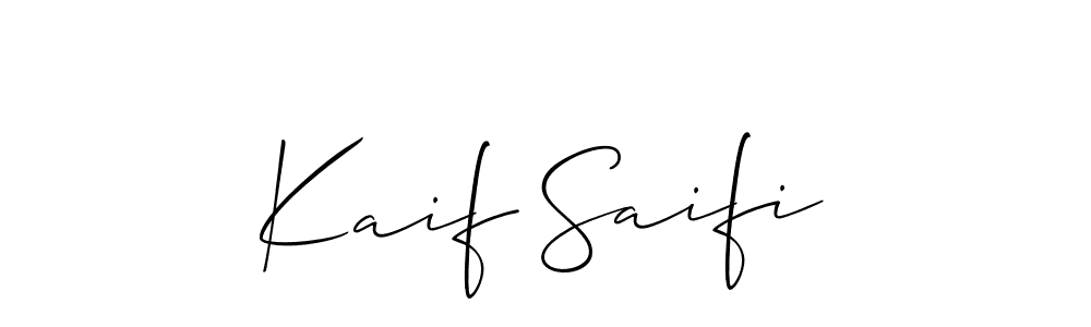 How to make Kaif Saifi name signature. Use Allison_Script style for creating short signs online. This is the latest handwritten sign. Kaif Saifi signature style 2 images and pictures png