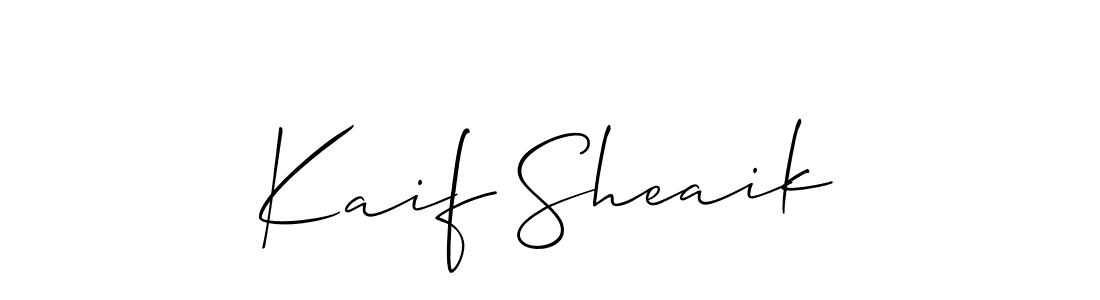 You should practise on your own different ways (Allison_Script) to write your name (Kaif Sheaik) in signature. don't let someone else do it for you. Kaif Sheaik signature style 2 images and pictures png