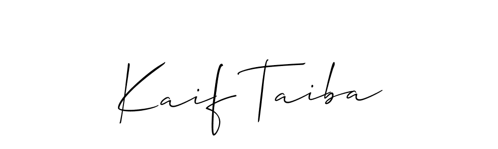 Similarly Allison_Script is the best handwritten signature design. Signature creator online .You can use it as an online autograph creator for name Kaif Taiba. Kaif Taiba signature style 2 images and pictures png