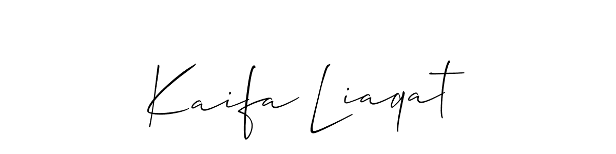 Kaifa Liaqat stylish signature style. Best Handwritten Sign (Allison_Script) for my name. Handwritten Signature Collection Ideas for my name Kaifa Liaqat. Kaifa Liaqat signature style 2 images and pictures png