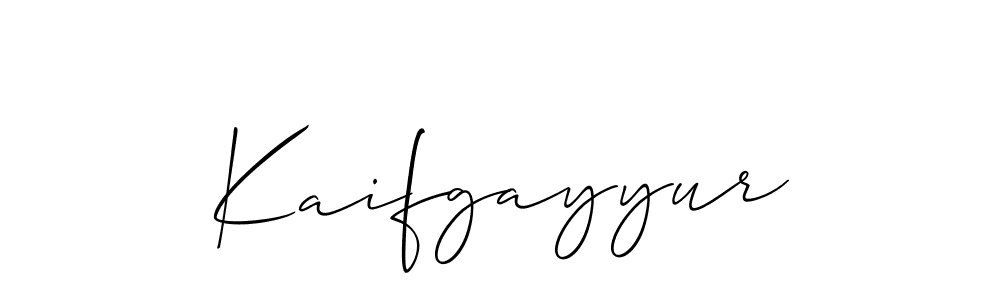 Use a signature maker to create a handwritten signature online. With this signature software, you can design (Allison_Script) your own signature for name Kaifgayyur. Kaifgayyur signature style 2 images and pictures png