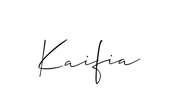 Create a beautiful signature design for name Kaifia. With this signature (Allison_Script) fonts, you can make a handwritten signature for free. Kaifia signature style 2 images and pictures png