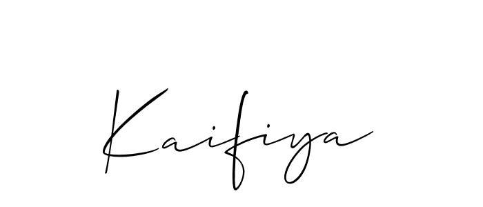 How to make Kaifiya name signature. Use Allison_Script style for creating short signs online. This is the latest handwritten sign. Kaifiya signature style 2 images and pictures png