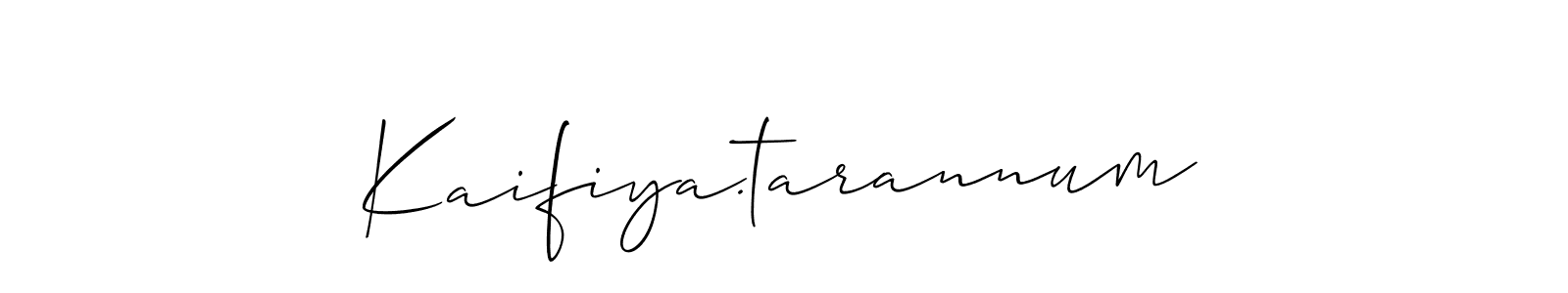 Use a signature maker to create a handwritten signature online. With this signature software, you can design (Allison_Script) your own signature for name Kaifiya.tarannum. Kaifiya.tarannum signature style 2 images and pictures png