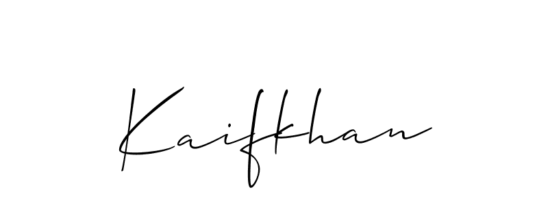Allison_Script is a professional signature style that is perfect for those who want to add a touch of class to their signature. It is also a great choice for those who want to make their signature more unique. Get Kaifkhan name to fancy signature for free. Kaifkhan signature style 2 images and pictures png