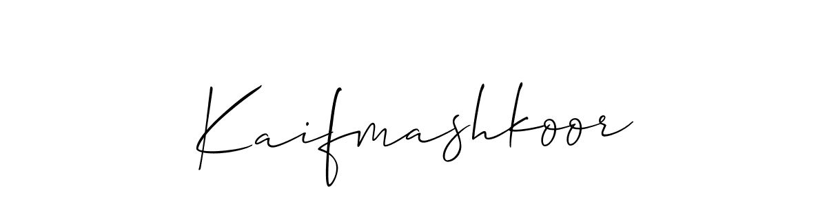 Similarly Allison_Script is the best handwritten signature design. Signature creator online .You can use it as an online autograph creator for name Kaifmashkoor. Kaifmashkoor signature style 2 images and pictures png