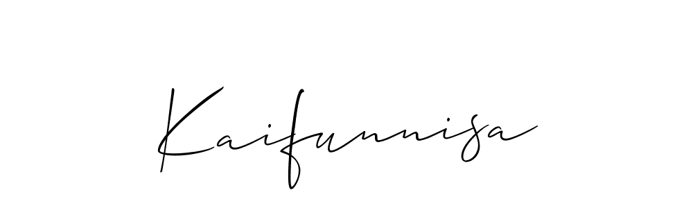 Make a beautiful signature design for name Kaifunnisa. With this signature (Allison_Script) style, you can create a handwritten signature for free. Kaifunnisa signature style 2 images and pictures png