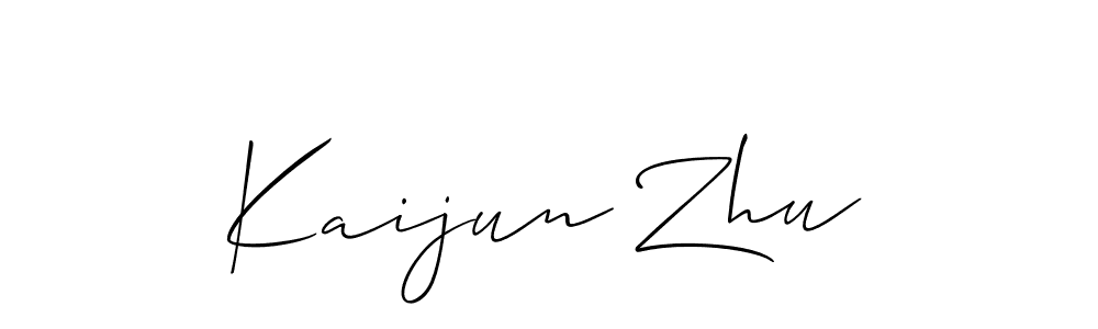 Make a beautiful signature design for name Kaijun Zhu. With this signature (Allison_Script) style, you can create a handwritten signature for free. Kaijun Zhu signature style 2 images and pictures png