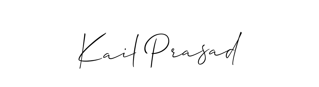 Kail Prasad stylish signature style. Best Handwritten Sign (Allison_Script) for my name. Handwritten Signature Collection Ideas for my name Kail Prasad. Kail Prasad signature style 2 images and pictures png