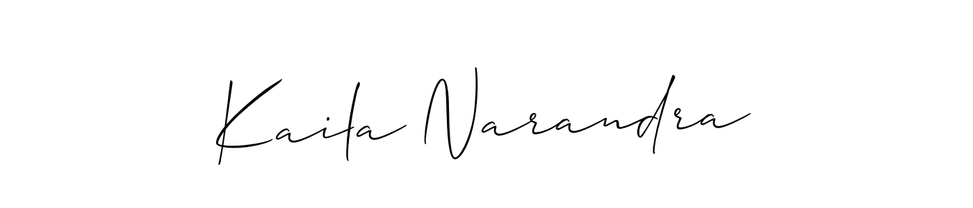 Use a signature maker to create a handwritten signature online. With this signature software, you can design (Allison_Script) your own signature for name Kaila Narandra. Kaila Narandra signature style 2 images and pictures png