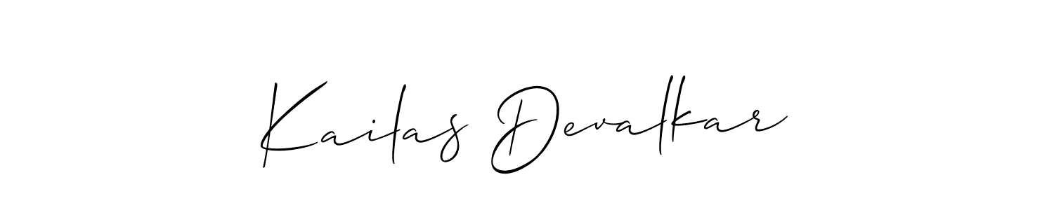 How to make Kailas Devalkar signature? Allison_Script is a professional autograph style. Create handwritten signature for Kailas Devalkar name. Kailas Devalkar signature style 2 images and pictures png