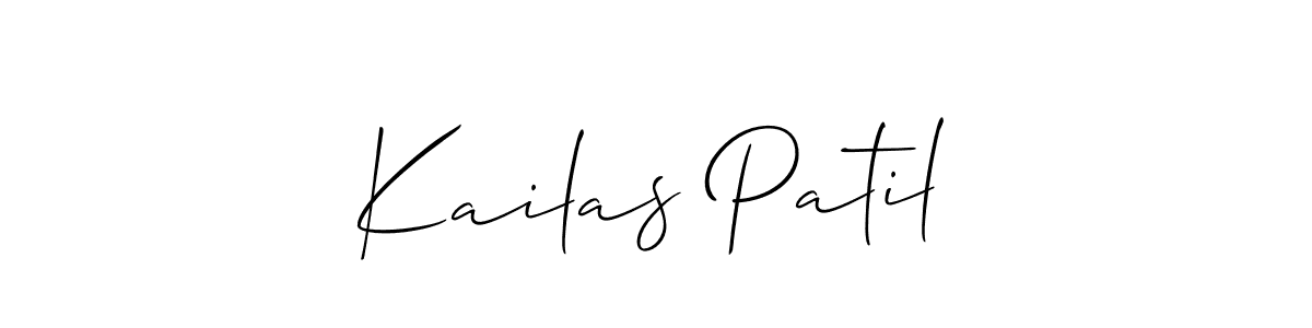 How to make Kailas Patil name signature. Use Allison_Script style for creating short signs online. This is the latest handwritten sign. Kailas Patil signature style 2 images and pictures png