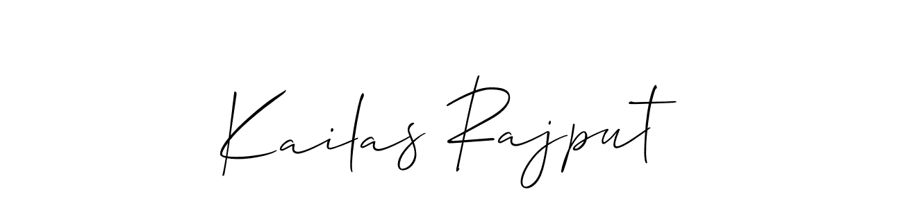 You should practise on your own different ways (Allison_Script) to write your name (Kailas Rajput) in signature. don't let someone else do it for you. Kailas Rajput signature style 2 images and pictures png