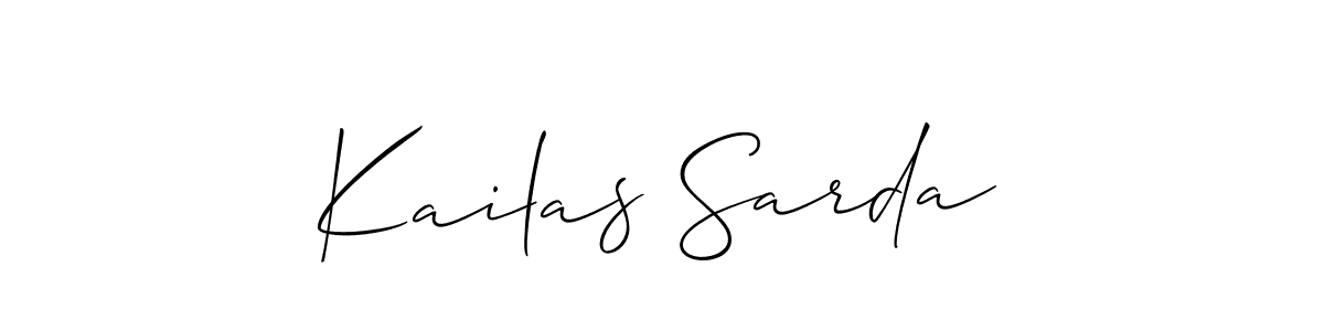 Make a short Kailas Sarda signature style. Manage your documents anywhere anytime using Allison_Script. Create and add eSignatures, submit forms, share and send files easily. Kailas Sarda signature style 2 images and pictures png