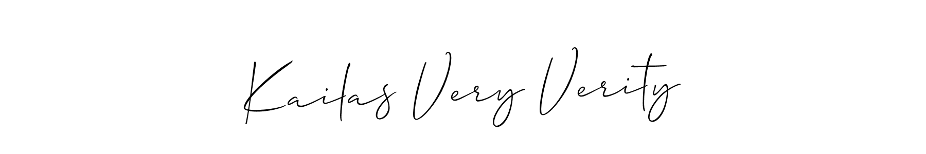 Kailas Very Verity stylish signature style. Best Handwritten Sign (Allison_Script) for my name. Handwritten Signature Collection Ideas for my name Kailas Very Verity. Kailas Very Verity signature style 2 images and pictures png