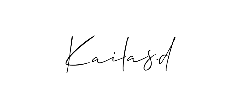 Make a beautiful signature design for name Kailas.d. With this signature (Allison_Script) style, you can create a handwritten signature for free. Kailas.d signature style 2 images and pictures png