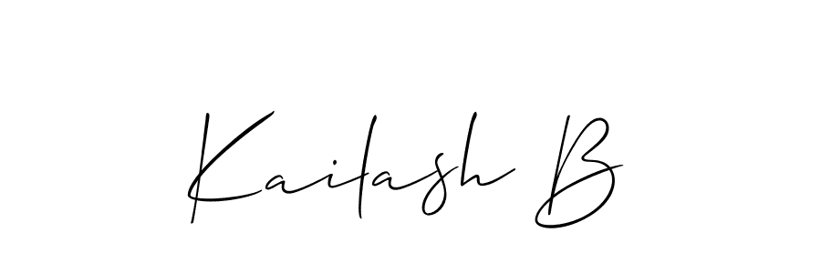 if you are searching for the best signature style for your name Kailash B. so please give up your signature search. here we have designed multiple signature styles  using Allison_Script. Kailash B signature style 2 images and pictures png