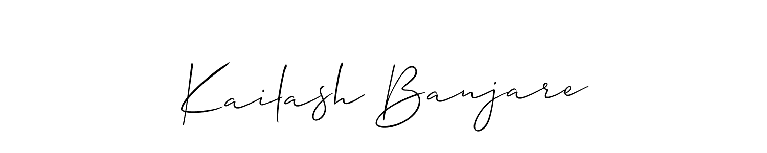 if you are searching for the best signature style for your name Kailash Banjare. so please give up your signature search. here we have designed multiple signature styles  using Allison_Script. Kailash Banjare signature style 2 images and pictures png