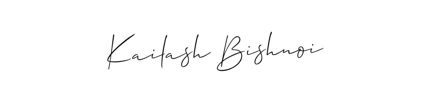 How to make Kailash Bishnoi name signature. Use Allison_Script style for creating short signs online. This is the latest handwritten sign. Kailash Bishnoi signature style 2 images and pictures png