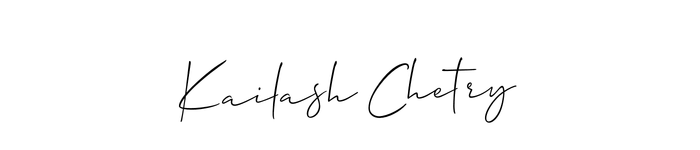 How to make Kailash Chetry name signature. Use Allison_Script style for creating short signs online. This is the latest handwritten sign. Kailash Chetry signature style 2 images and pictures png