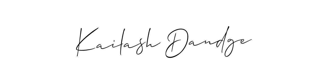 Similarly Allison_Script is the best handwritten signature design. Signature creator online .You can use it as an online autograph creator for name Kailash Dandge. Kailash Dandge signature style 2 images and pictures png