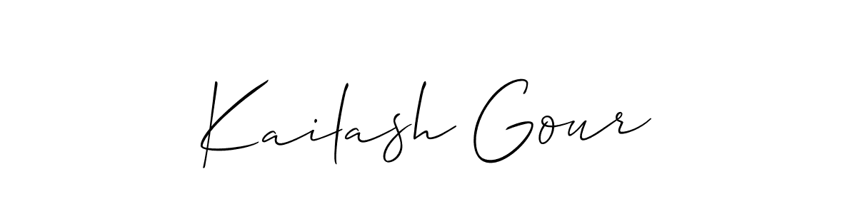 Make a beautiful signature design for name Kailash Gour. With this signature (Allison_Script) style, you can create a handwritten signature for free. Kailash Gour signature style 2 images and pictures png