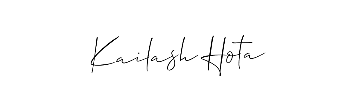 Make a short Kailash Hota signature style. Manage your documents anywhere anytime using Allison_Script. Create and add eSignatures, submit forms, share and send files easily. Kailash Hota signature style 2 images and pictures png