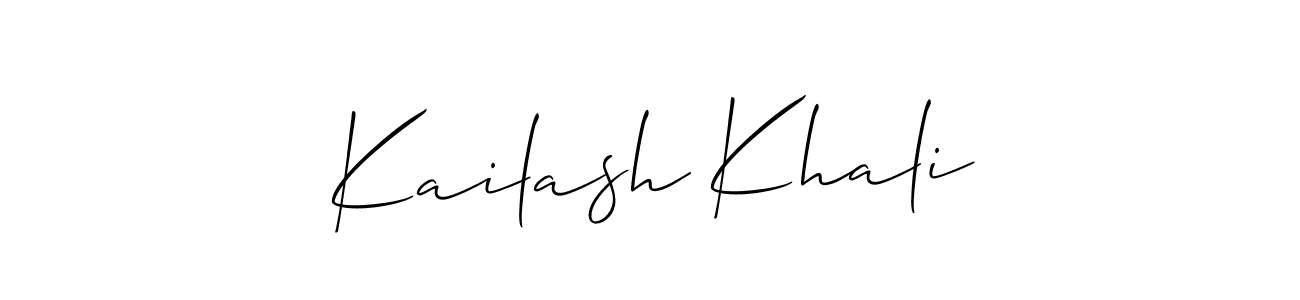 It looks lik you need a new signature style for name Kailash Khali. Design unique handwritten (Allison_Script) signature with our free signature maker in just a few clicks. Kailash Khali signature style 2 images and pictures png