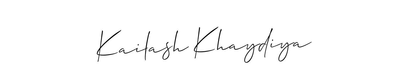 Design your own signature with our free online signature maker. With this signature software, you can create a handwritten (Allison_Script) signature for name Kailash Khaydiya. Kailash Khaydiya signature style 2 images and pictures png