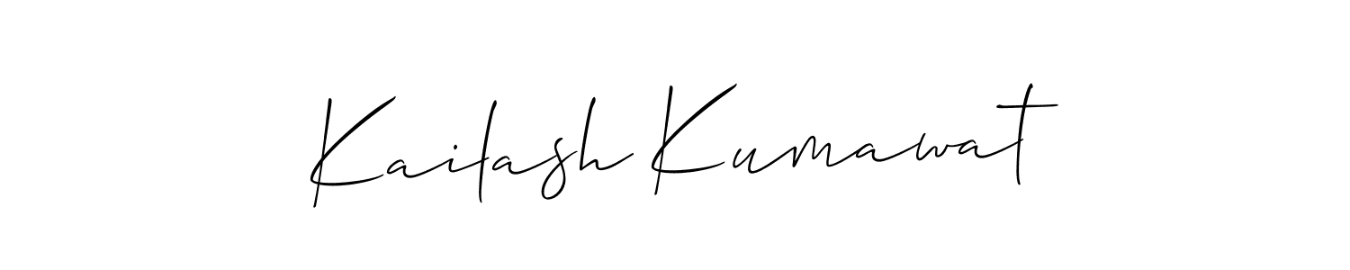 Make a beautiful signature design for name Kailash Kumawat. With this signature (Allison_Script) style, you can create a handwritten signature for free. Kailash Kumawat signature style 2 images and pictures png