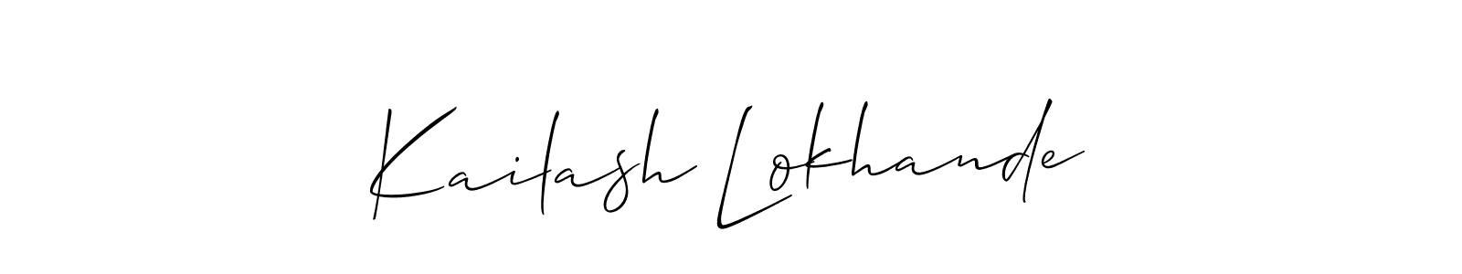 You should practise on your own different ways (Allison_Script) to write your name (Kailash Lokhande) in signature. don't let someone else do it for you. Kailash Lokhande signature style 2 images and pictures png
