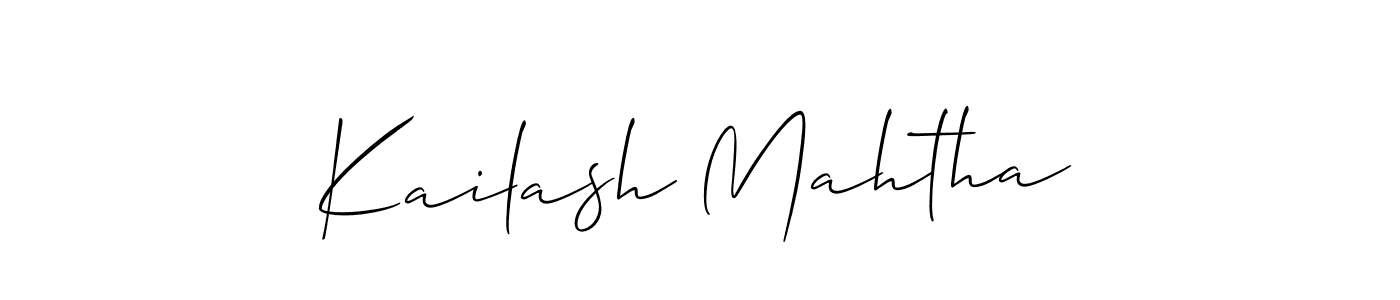 How to make Kailash Mahtha signature? Allison_Script is a professional autograph style. Create handwritten signature for Kailash Mahtha name. Kailash Mahtha signature style 2 images and pictures png