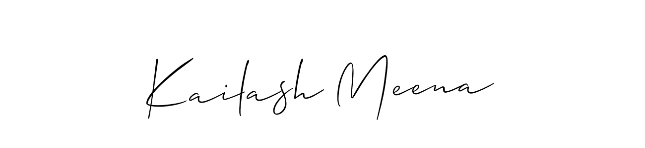 How to make Kailash Meena name signature. Use Allison_Script style for creating short signs online. This is the latest handwritten sign. Kailash Meena signature style 2 images and pictures png