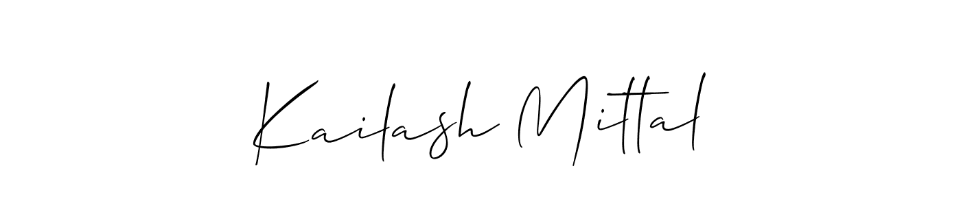 Make a short Kailash Mittal signature style. Manage your documents anywhere anytime using Allison_Script. Create and add eSignatures, submit forms, share and send files easily. Kailash Mittal signature style 2 images and pictures png
