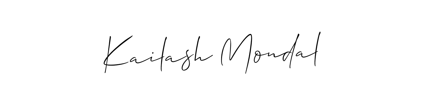 Make a beautiful signature design for name Kailash Mondal. With this signature (Allison_Script) style, you can create a handwritten signature for free. Kailash Mondal signature style 2 images and pictures png