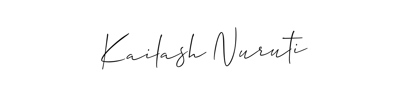 How to make Kailash Nuruti name signature. Use Allison_Script style for creating short signs online. This is the latest handwritten sign. Kailash Nuruti signature style 2 images and pictures png
