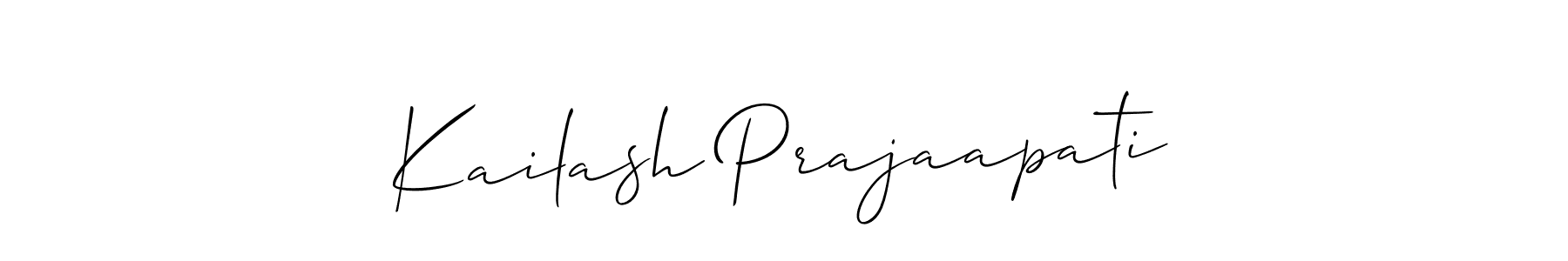 Also You can easily find your signature by using the search form. We will create Kailash Prajaapati name handwritten signature images for you free of cost using Allison_Script sign style. Kailash Prajaapati signature style 2 images and pictures png