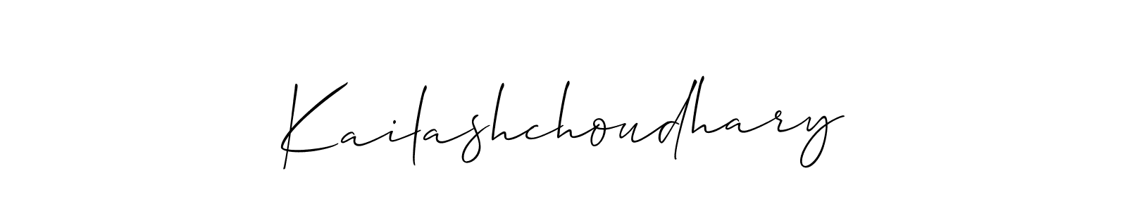 Design your own signature with our free online signature maker. With this signature software, you can create a handwritten (Allison_Script) signature for name Kailashchoudhary. Kailashchoudhary signature style 2 images and pictures png