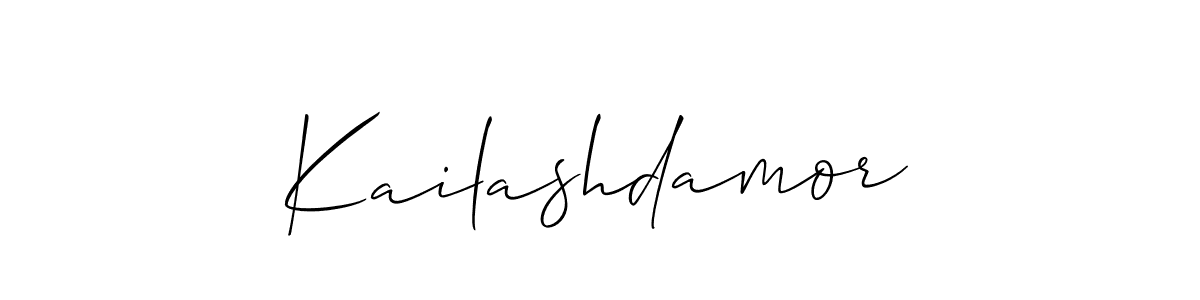 Make a beautiful signature design for name Kailashdamor. With this signature (Allison_Script) style, you can create a handwritten signature for free. Kailashdamor signature style 2 images and pictures png