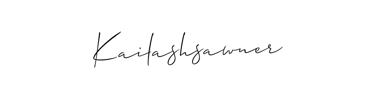 It looks lik you need a new signature style for name Kailashsawner. Design unique handwritten (Allison_Script) signature with our free signature maker in just a few clicks. Kailashsawner signature style 2 images and pictures png