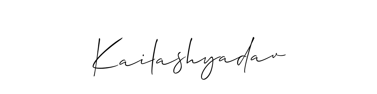 Make a beautiful signature design for name Kailashyadav. With this signature (Allison_Script) style, you can create a handwritten signature for free. Kailashyadav signature style 2 images and pictures png