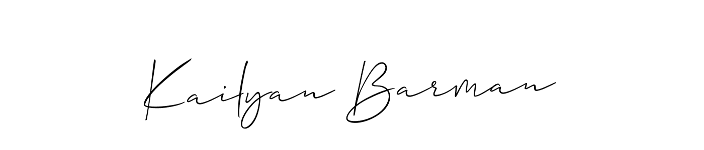 Design your own signature with our free online signature maker. With this signature software, you can create a handwritten (Allison_Script) signature for name Kailyan Barman. Kailyan Barman signature style 2 images and pictures png