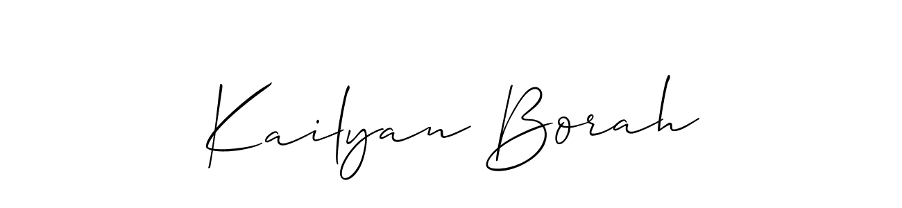 How to make Kailyan Borah name signature. Use Allison_Script style for creating short signs online. This is the latest handwritten sign. Kailyan Borah signature style 2 images and pictures png