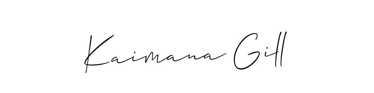 How to Draw Kaimana Gill signature style? Allison_Script is a latest design signature styles for name Kaimana Gill. Kaimana Gill signature style 2 images and pictures png
