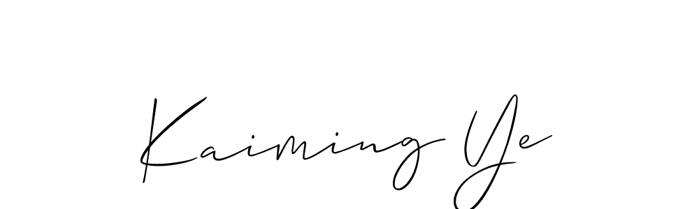 Create a beautiful signature design for name Kaiming Ye. With this signature (Allison_Script) fonts, you can make a handwritten signature for free. Kaiming Ye signature style 2 images and pictures png