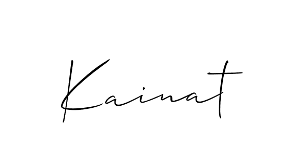 Use a signature maker to create a handwritten signature online. With this signature software, you can design (Allison_Script) your own signature for name Kainat. Kainat signature style 2 images and pictures png