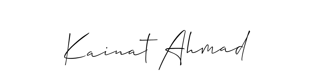 You should practise on your own different ways (Allison_Script) to write your name (Kainat Ahmad) in signature. don't let someone else do it for you. Kainat Ahmad signature style 2 images and pictures png